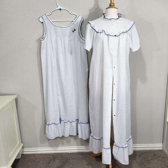 Katz Vintage Nightgown / Robe Combo Womens Large Matching Summer Lightweight - Picture 1 of 16